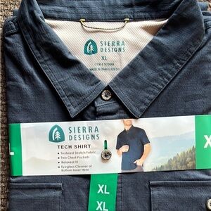Sierra Designs Men's Blue Tech Shirt - SMALL